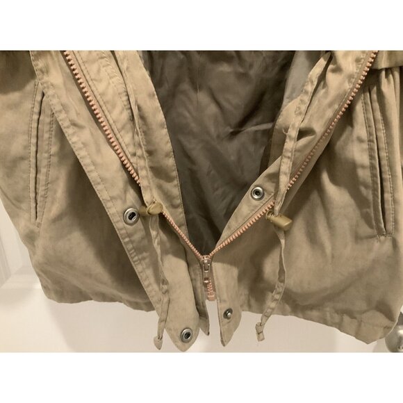 London Fog Anorak Coat Small Women's Beige Zip And Snap Adjustable Waist - Picture 6 of 9